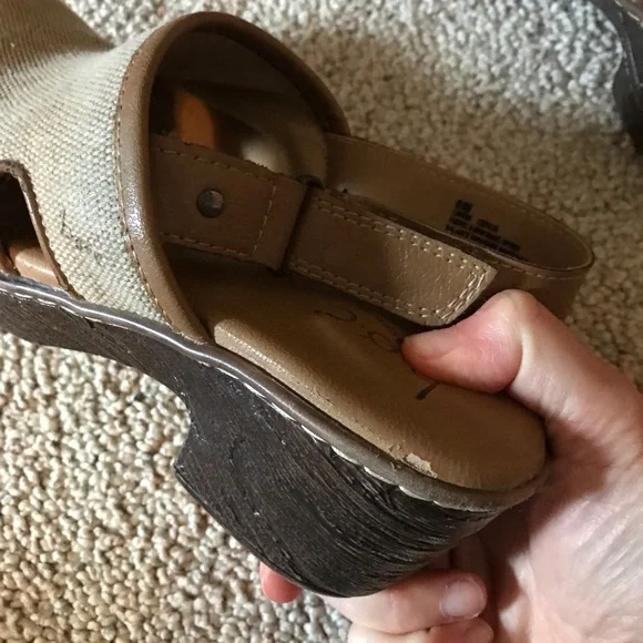 BOC Beige Canvas Backstrap Clog Mules, EUC, 36/6 - Picture 13 of 14